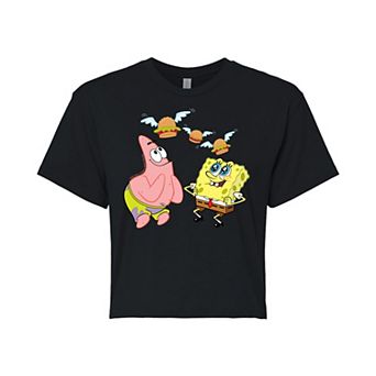 Juniors' Nicklodeon SpongeBob SquarePants Flying Hamburger Graphic Tee