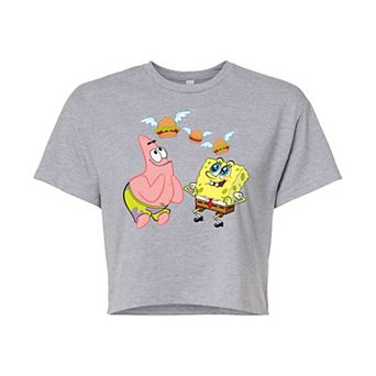 Juniors' Nicklodeon SpongeBob SquarePants Flying Hamburger Graphic Tee