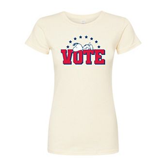 Juniors' Peanuts Charlie Brown & Snoopy Vote Fitted Graphic Tee