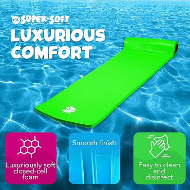 TRC Recreation Splash 1.25" Thick Foam Swimming Pool Float Mat, Fierce Green