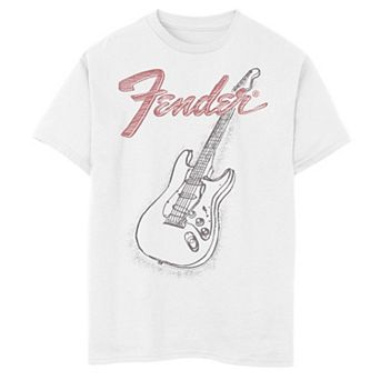 Boys 8-20 Fender Pencil Sketch Logo Portrait Tee