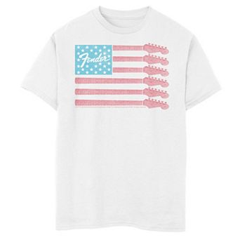Boys 8-20 Fender Guitar Neck American Flag Tee