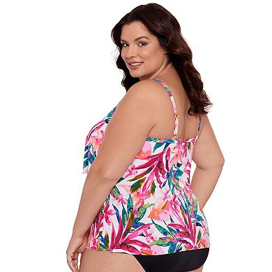 Plus Size Bal Harbour Tropical Dream Triple Tier Tankini