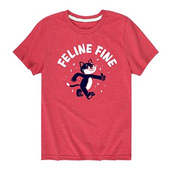 Boys 8-20 Feline Fine Graphic Tee