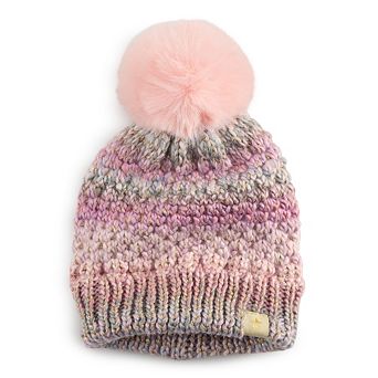 Girls SO® Ombre Pompom Beanie & Gloves Set