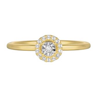 14k Gold Over Silver 1/10 Carat T.W. Diamond Ring