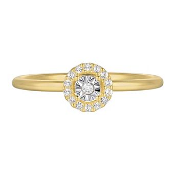 MASTERPIECE 14k Gold Over Silver 1/10 Carat T.W. Diamond Ring