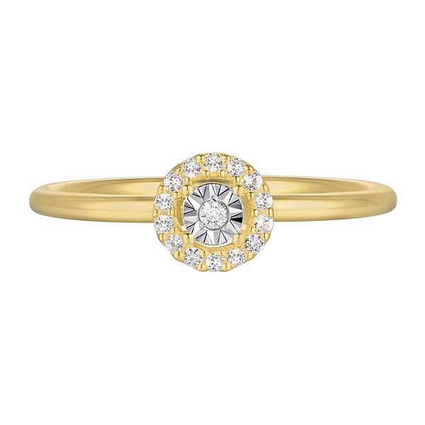 14k Gold Over Silver 1/10 Carat T.W. Diamond Ring