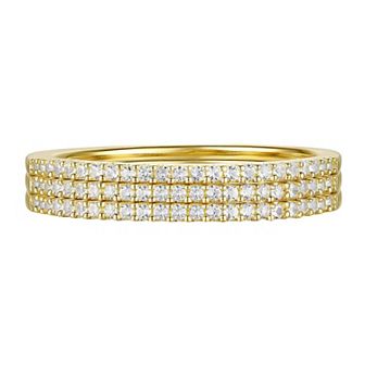 14k Gold Over Silver 1/3 Carat T.W. Diamond Stack Ring Set
