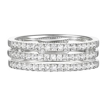 Sterling Silver 1/2 Carat T.W. Diamond Multi Row Ring