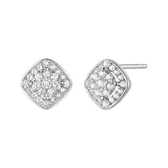MASTERPIECE Sterling Silver 1/3 Carat T.W. Diamond Stud Earrings