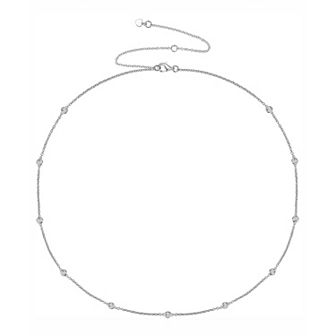 Sterling Silver 1/10 Carat T.W. Diamond Necklace