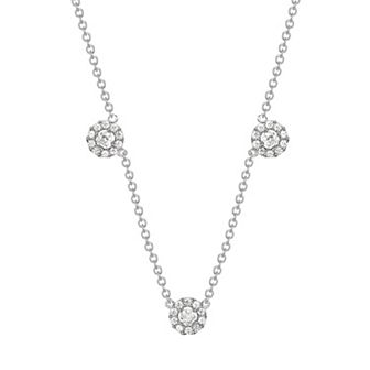 Sterling Silver 3/8 Carat T.W. Diamond Station Necklace