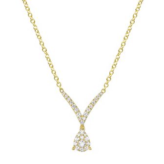 14k Gold Over Silver 1/3 Carat T.W. Diamond Necklace