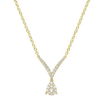 MASTERPIECE 14k Gold Over Silver 1/3 Carat T.W. Diamond Necklace