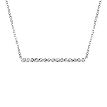 MASTERPIECE Sterling Silver Diamond Accent Bar Link Necklace