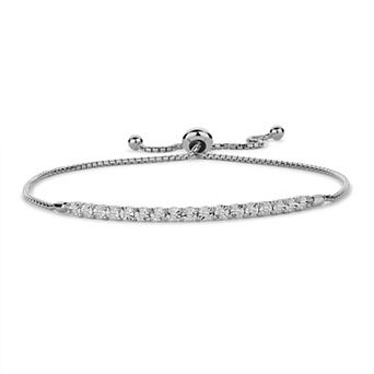 MASTERPIECE Sterling Silver 1/10 Carat T.W. Diamond Bracelet
