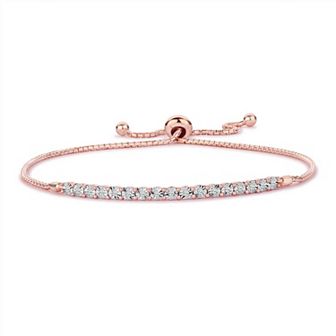 14k Rose Gold Over Silver 1/10 Carat T.W. Diamond Bracelet