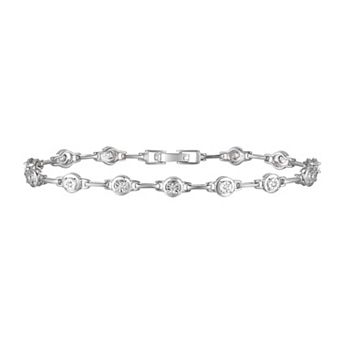 MASTERPIECE Sterling Silver 1/8 Carat T.W. Diamond Bracelet