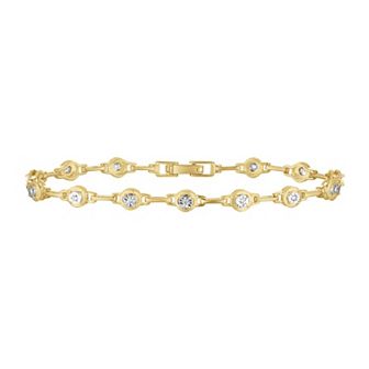 14k Gold Over Silver 1/8 Carat T.W. Diamond Bracelet