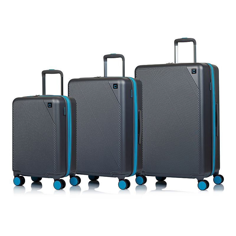 Champs Fresh Collection Hardside Spinner 3-piece Luggage Set, Grey, 3 Pc Se