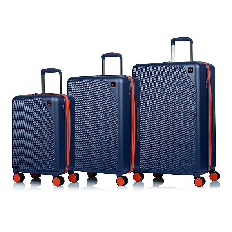 Champs Fresh Collection Hardside Spinner 3-piece Luggage Set, Blue, 3 Pc Se