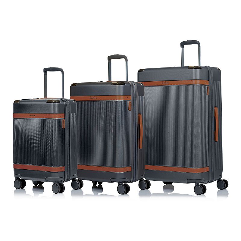 Champs Vintage Air Collection Hardside Spinner 3-piece Luggage Set, Grey, 3