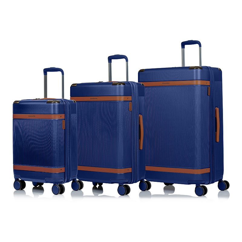 Champs Vintage Air Collection Hardside Spinner 3-piece Luggage Set, Blue, 3