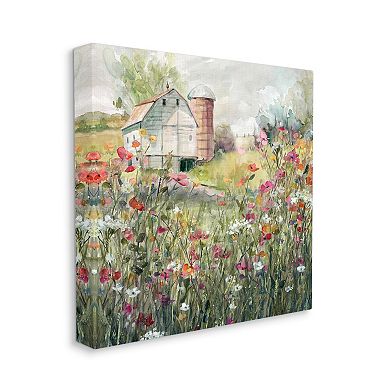 Stupell Home Decor Flower Surrounding Barn Canvas Wall Art