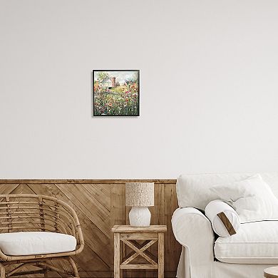 Stupell Home Decor Flower Surrounding Barn Framed Wall Art