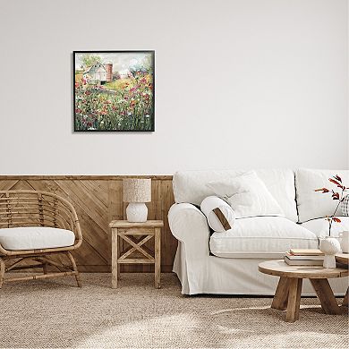 Stupell Home Decor Flower Surrounding Barn Framed Wall Art