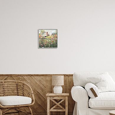 Stupell Home Decor Flower Surrounding Barn Framed Wall Art