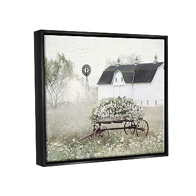 Stupell Home Decor Vintage Flower Wagon Floating Frame Wall Art