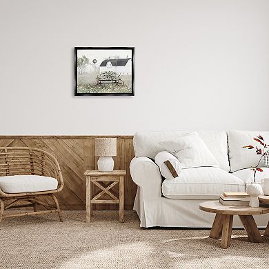 Stupell Home Decor Vintage Flower Wagon Floating Frame Wall Art