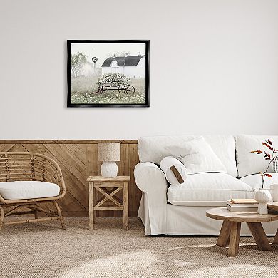 Stupell Home Decor Vintage Flower Wagon Floating Frame Wall Art