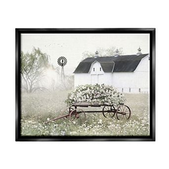 Stupell Home Decor Vintage Flower Wagon Floating Frame Wall Art