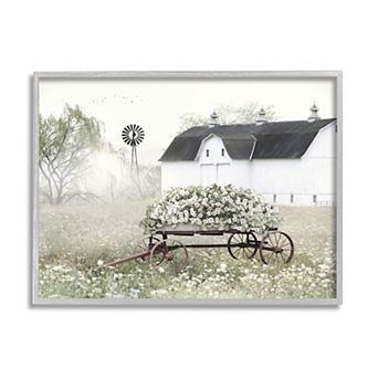 Stupell Home Decor Vintage Flower Wagon Framed Wall Art
