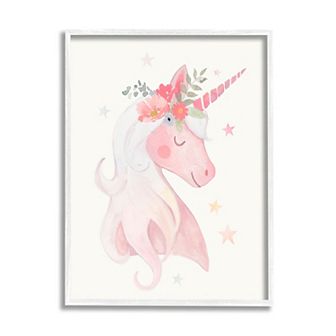 Stupell Home Decor Unicorn Flower Crown Framed Wall Art