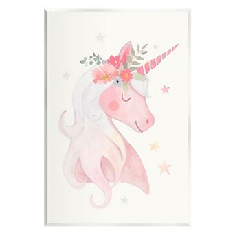 Stupell Home Decor Unicorn Flower Crown Wall Plaque