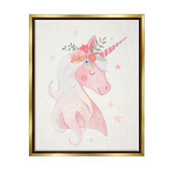 Stupell Home Decor Unicorn Flower Crown Floating Frame