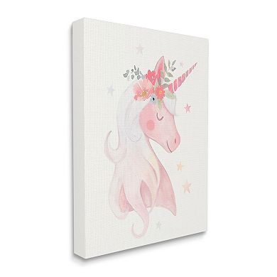 Stupell Home Decor Unicorn Flower Crown Canvas Wall Art