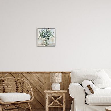 Stupell Home Decor Eucalyptus Flower Herb Jar Gray Framed Wall Art