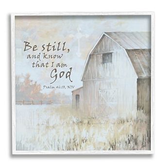Stupell Home Decor Religious Psalm Verse Farmland Framed Wall Art