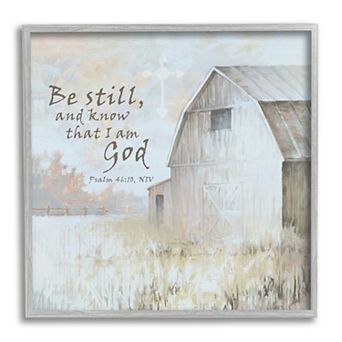Stupell Home Decor Religious Psalm Verse Farmland Framed Wall Art
