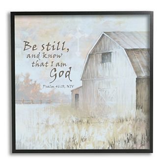 Stupell Home Decor Religious Psalm Verse Farmland Framed Wall Art