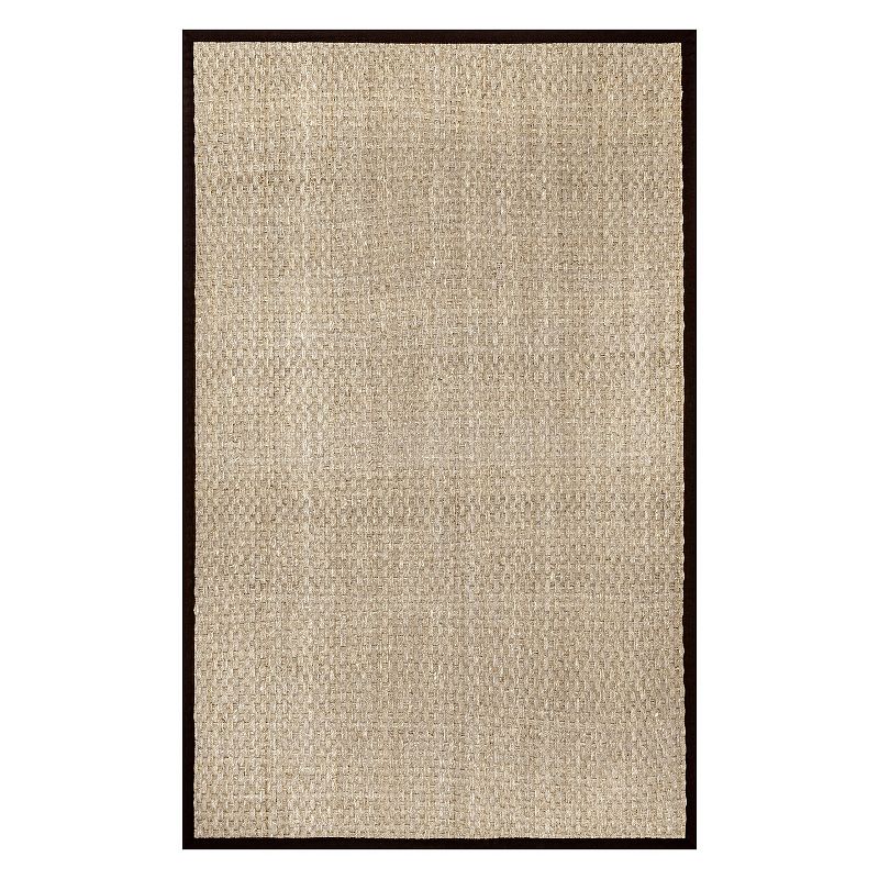 nuLOOM Hesse Checker Weave Seagrass Indoor/Outdoor Rug, White, 5X8FT OVAL