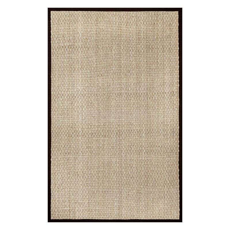 nuLOOM Hesse Checker Weave Seagrass Indoor/Outdoor Rug, White, 8X10 Ft