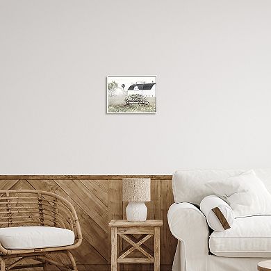 Stupell Home Decor Vintage Flower Wagon Framed Wall Art