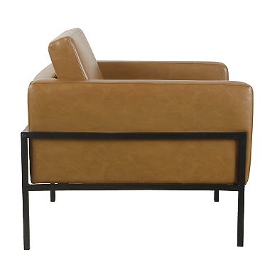 HomePop Metal & Faux Leather Accent Chair