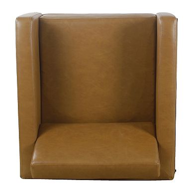 HomePop Metal & Faux Leather Accent Chair